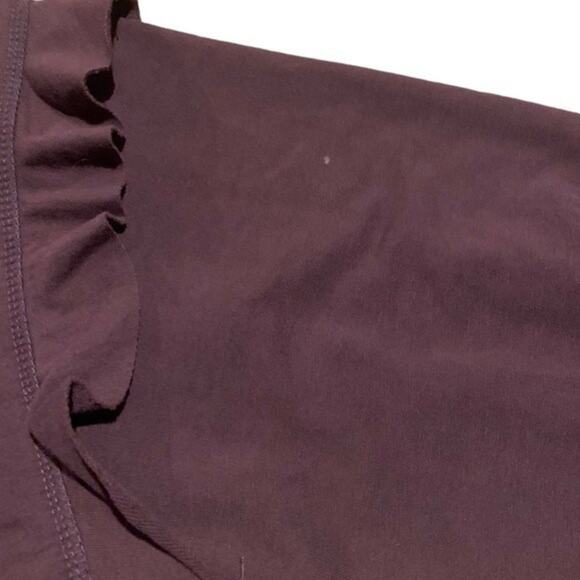 Sundays Ruffle Sleeve Long Sleeve Top Casual Fall Winter Burgundy Size XS - Picture 5 of 8